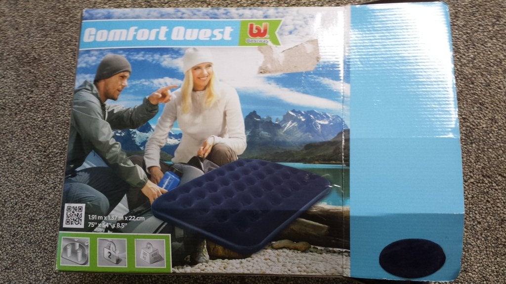 luchtbed matras lucht air bed logeerbed vakantiebed 1 pers, Caravans en Kamperen, Luchtbedden, Ophalen, Zo goed als nieuw, 1-persoons