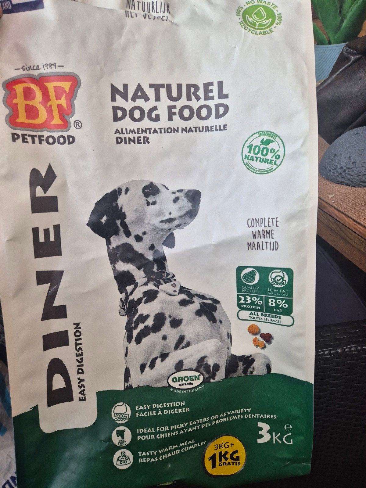 BF diner hond, Ophalen, Hond