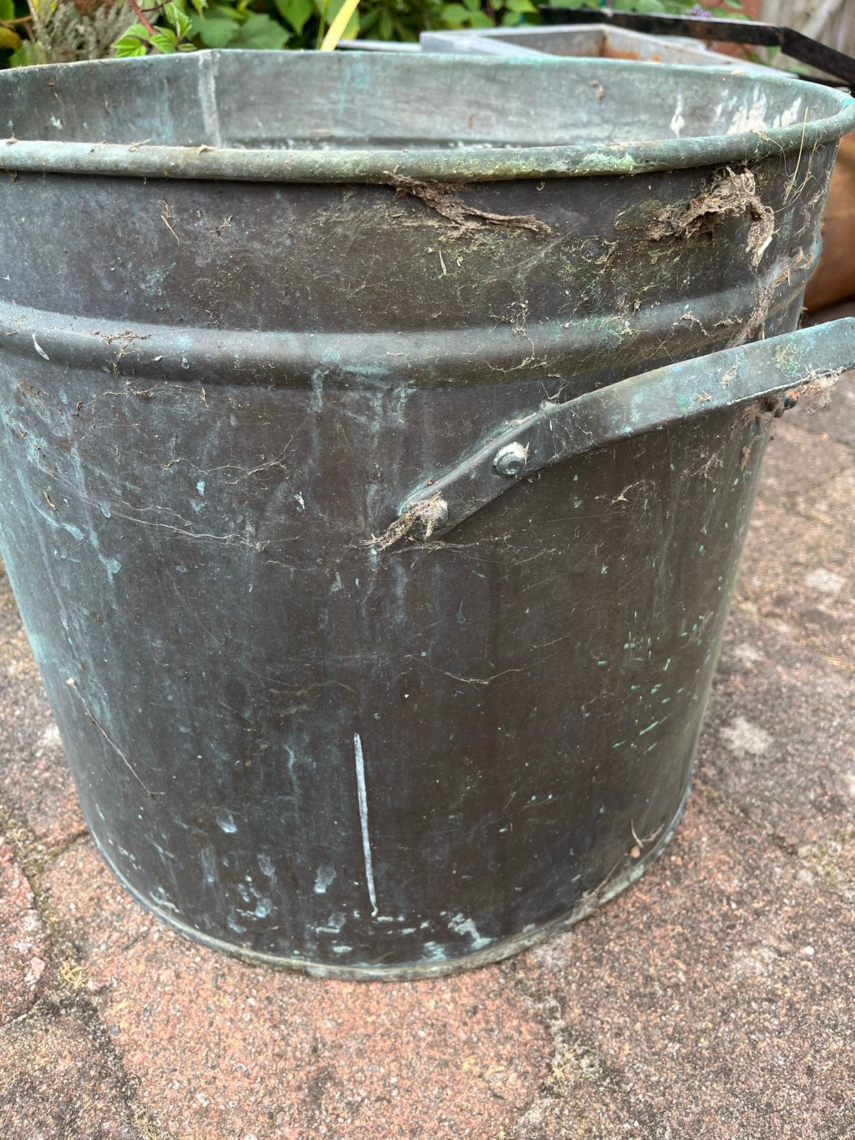 Antieke Koperen Bak / Pan met Handvat, Ophalen, Koper