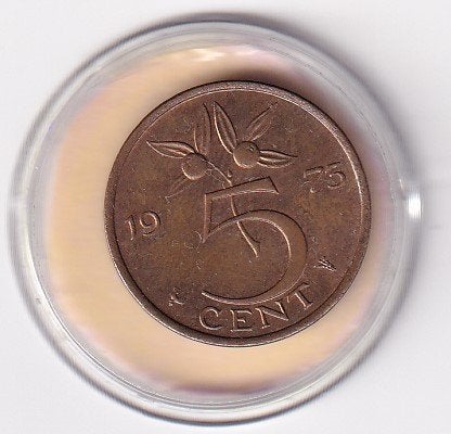 5 Cent 1973 Zeer Fraai met diverse Muntkleuren, Verzenden, Koningin Juliana, 5 cent, Losse munt