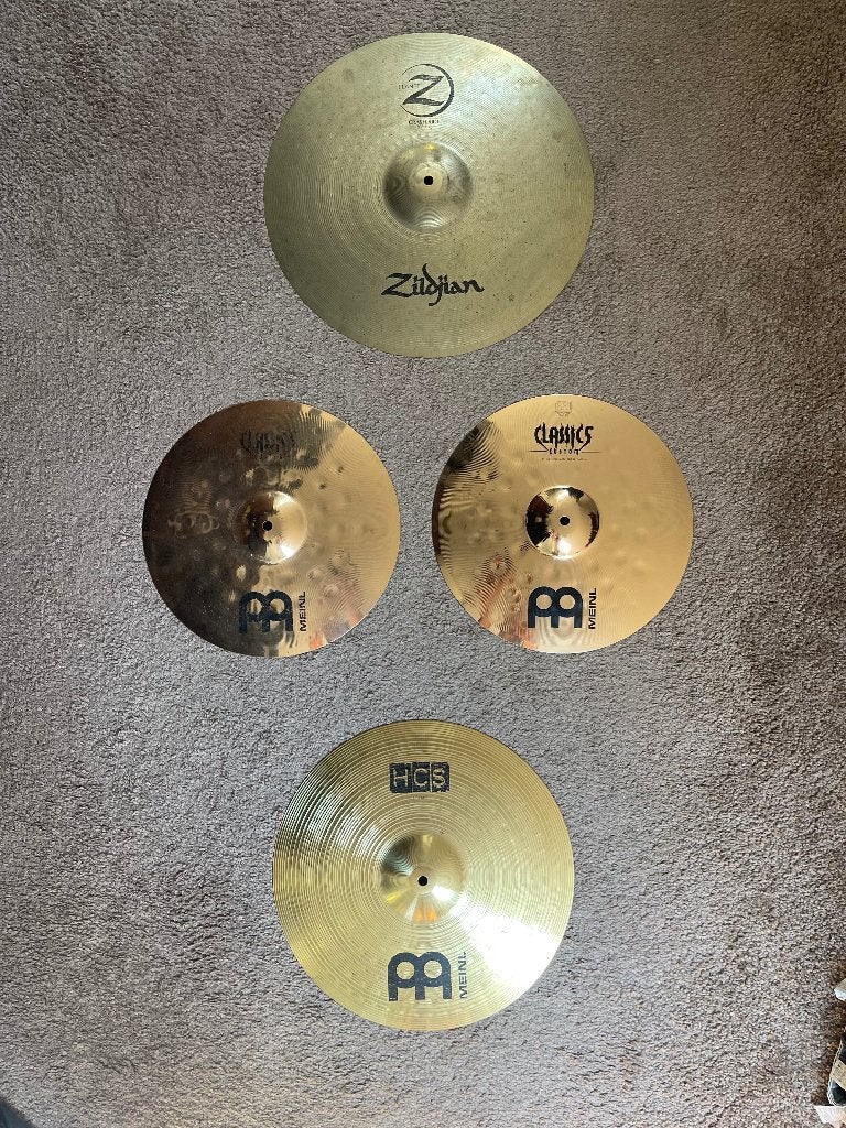 Drumstel Cymbals Ziljdian & Meinl, Muziek en Instrumenten, Percussie, Ophalen, Gebruikt, Overige soorten
