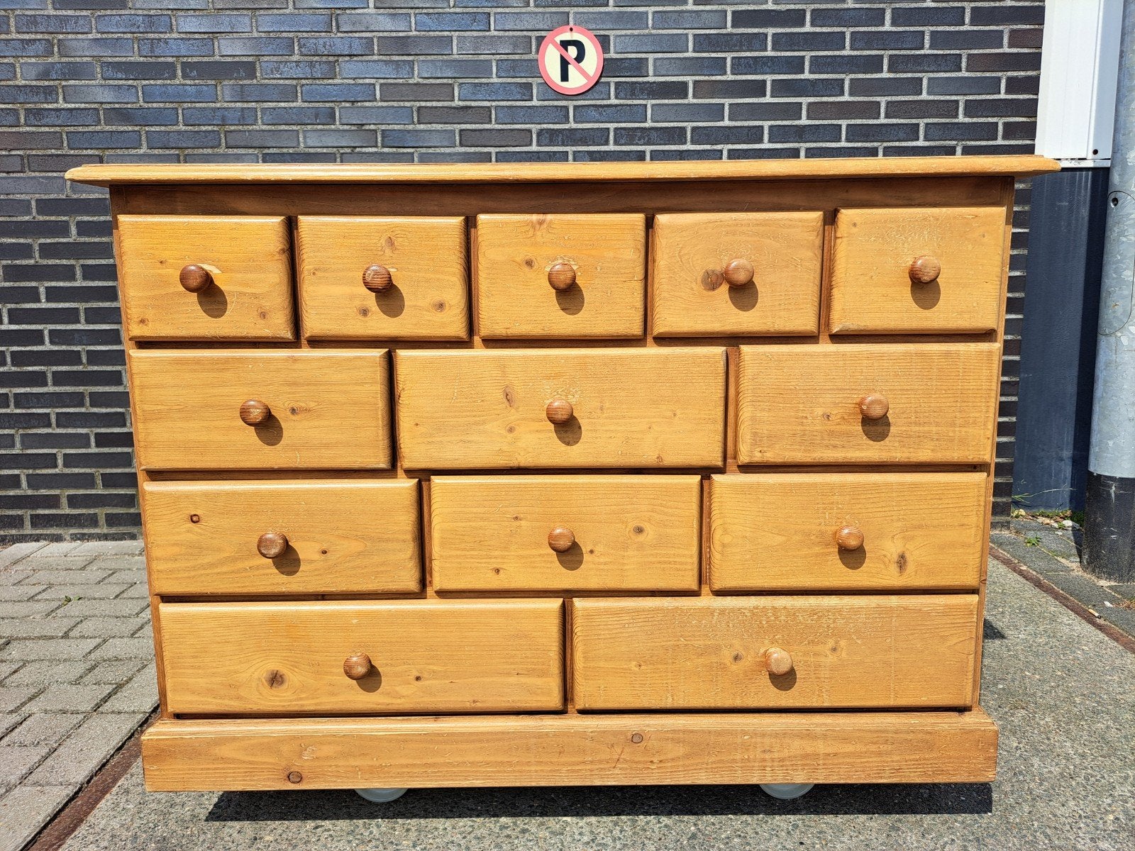 Originele grenen ladekast 13 lades commode