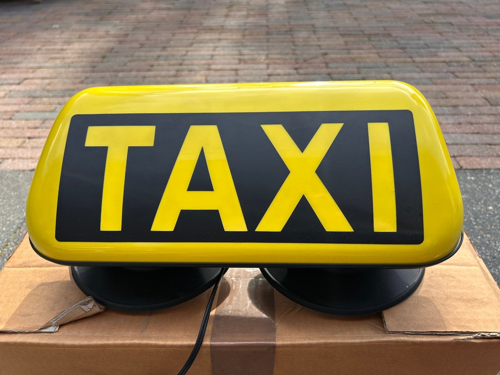 Taxi dakbord 12V met magneet – Getest & werkend lichtbak dak, Ophalen of Verzenden