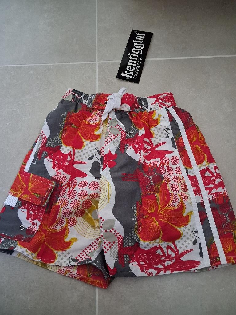 Nieuw! Rood grijze zwembroek Lentiggini maat 116, Lentiggini, Ophalen of Verzenden, Jongen, Nieuw