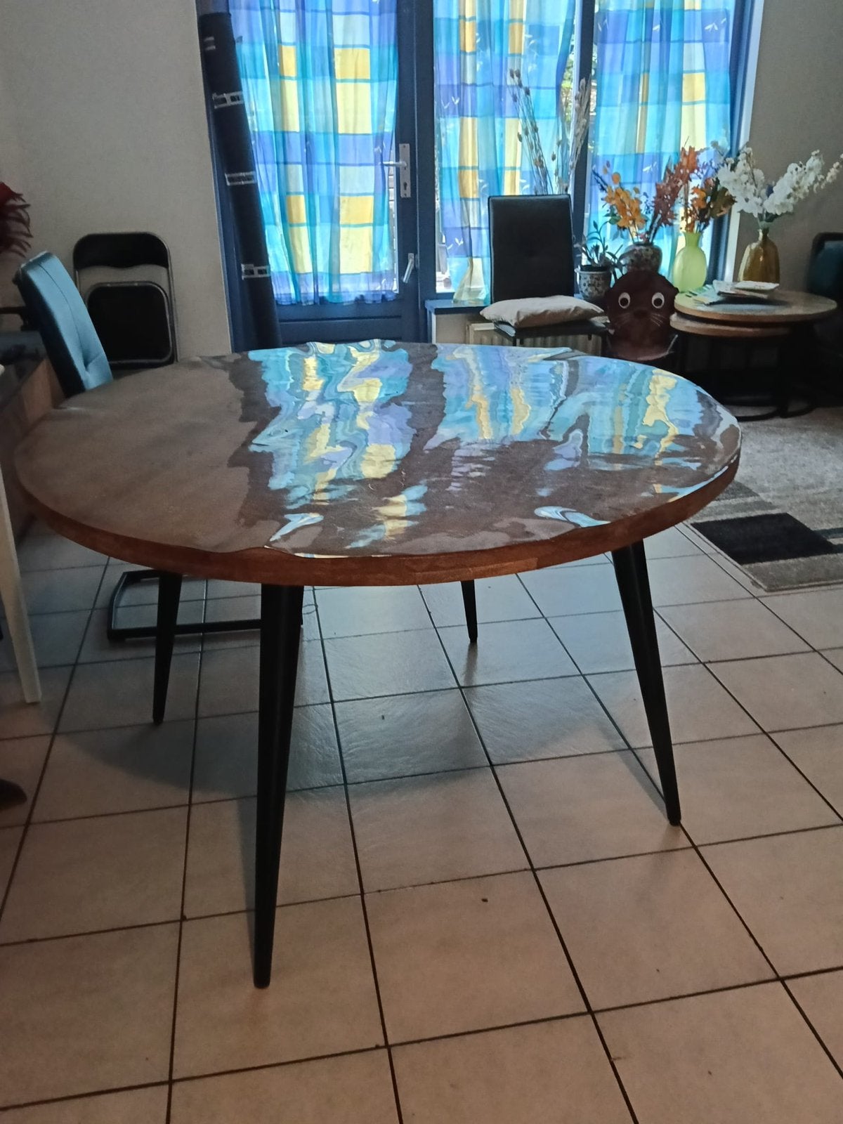 Eiken eettafel, Ophalen, Gebruikt, 100 tot 150 cm, Eikenhout