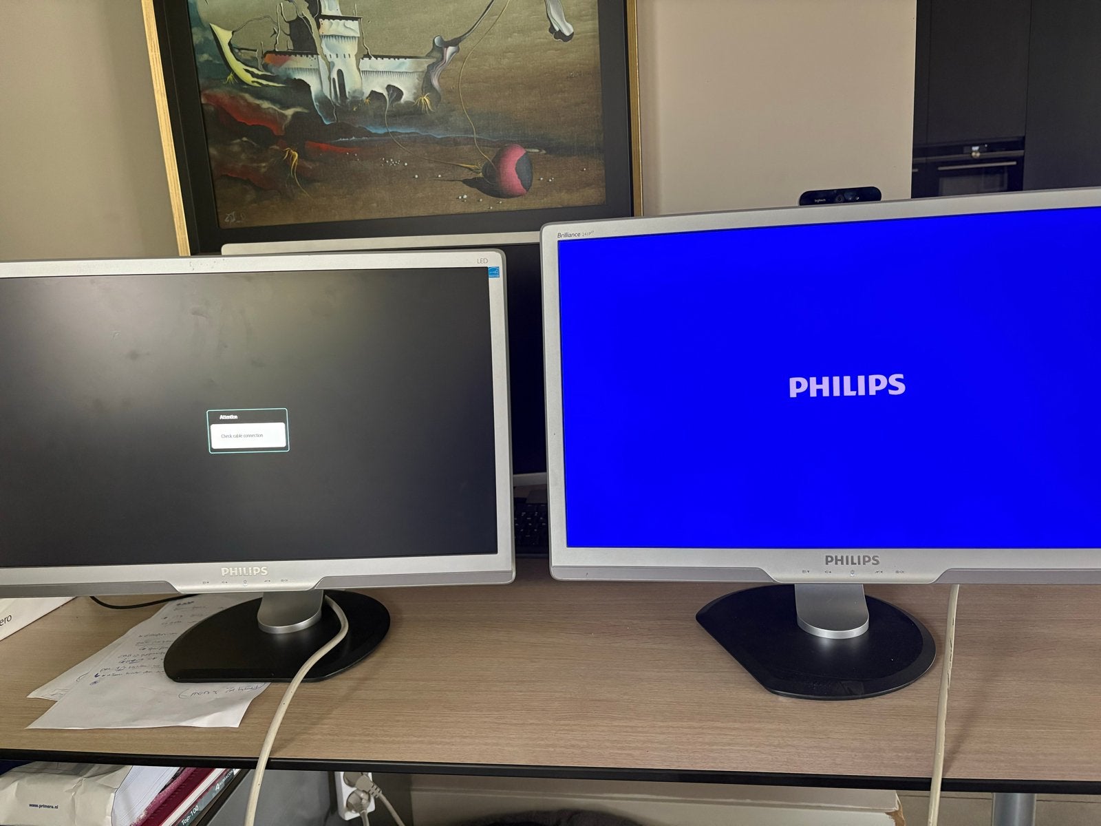 2x Philips 241P3L 24 inch Full HD Monitor, Computers en Software, Monitoren, Ophalen, Gebruikt, Kantelbaar, Full HD