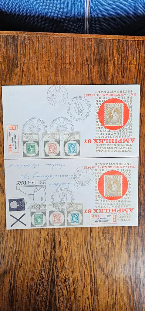 2 FDC's Amphilex 67, Verzenden, Beschreven, Nederland