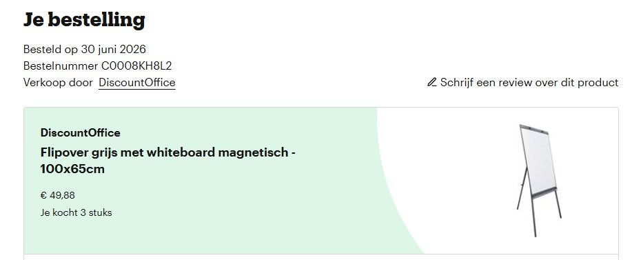whiteboard Flipover, Ophalen of Verzenden, Nieuw, Magneetbord