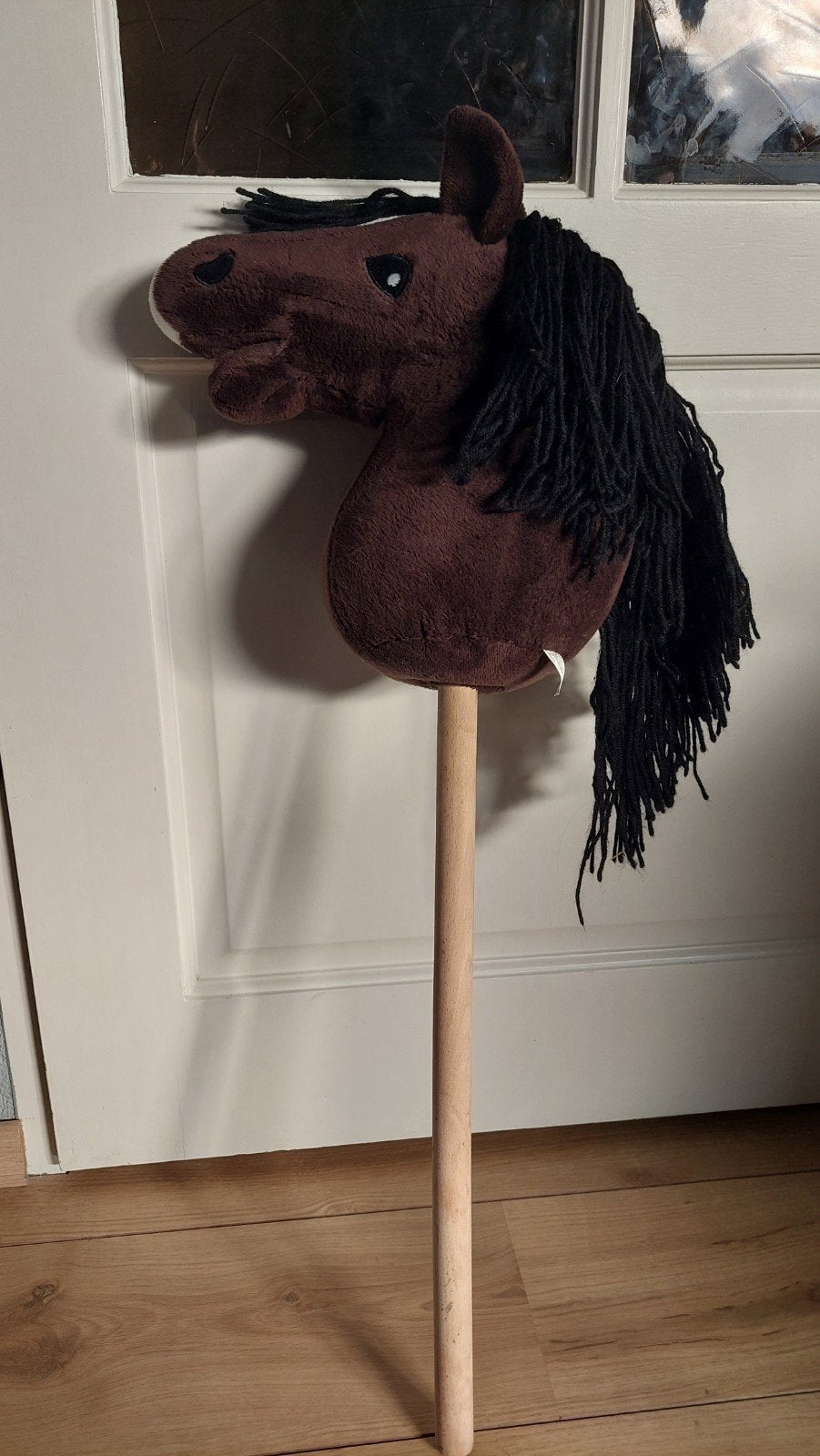 Hobbyhorse bruin met zwart en wit, Ophalen, Gebruikt, Jongen of Meisje