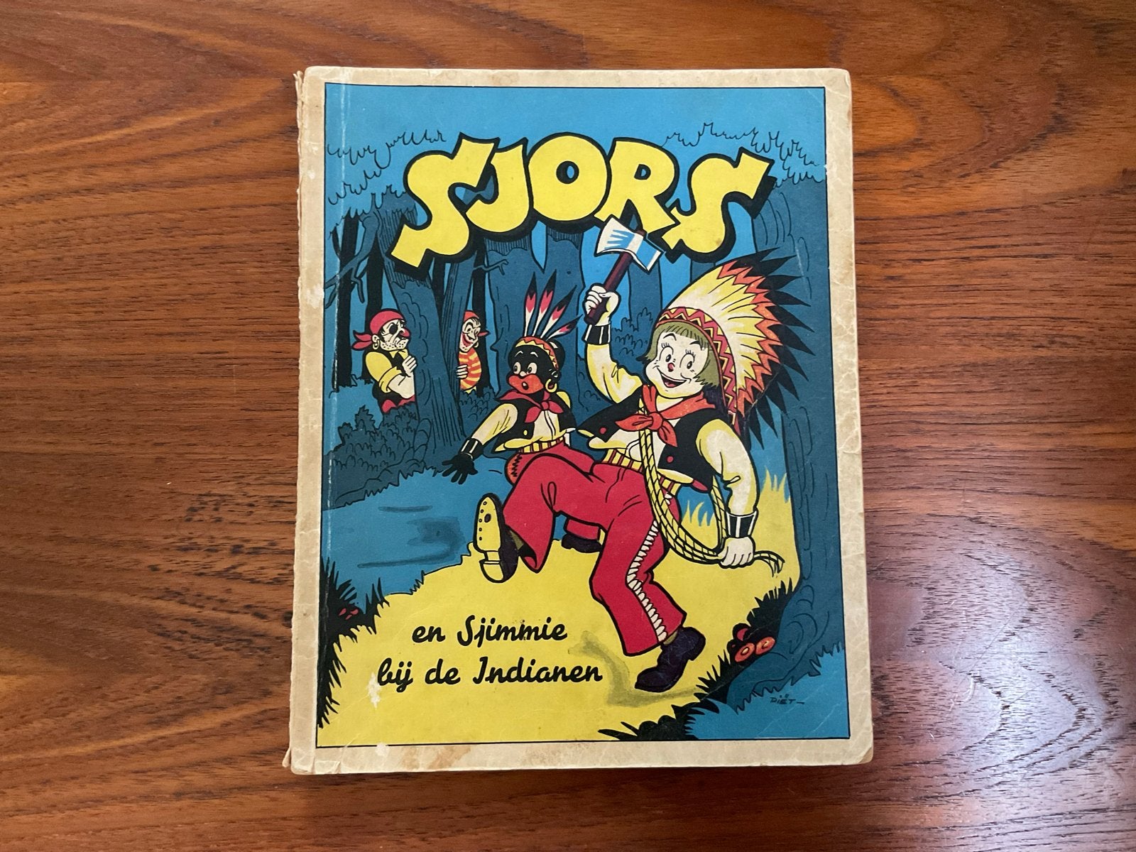 Sjors en Sjimmie bij de Indianen - Oud stripboek 1951, Boeken, Eén stripboek, Ophalen of Verzenden, Gelezen