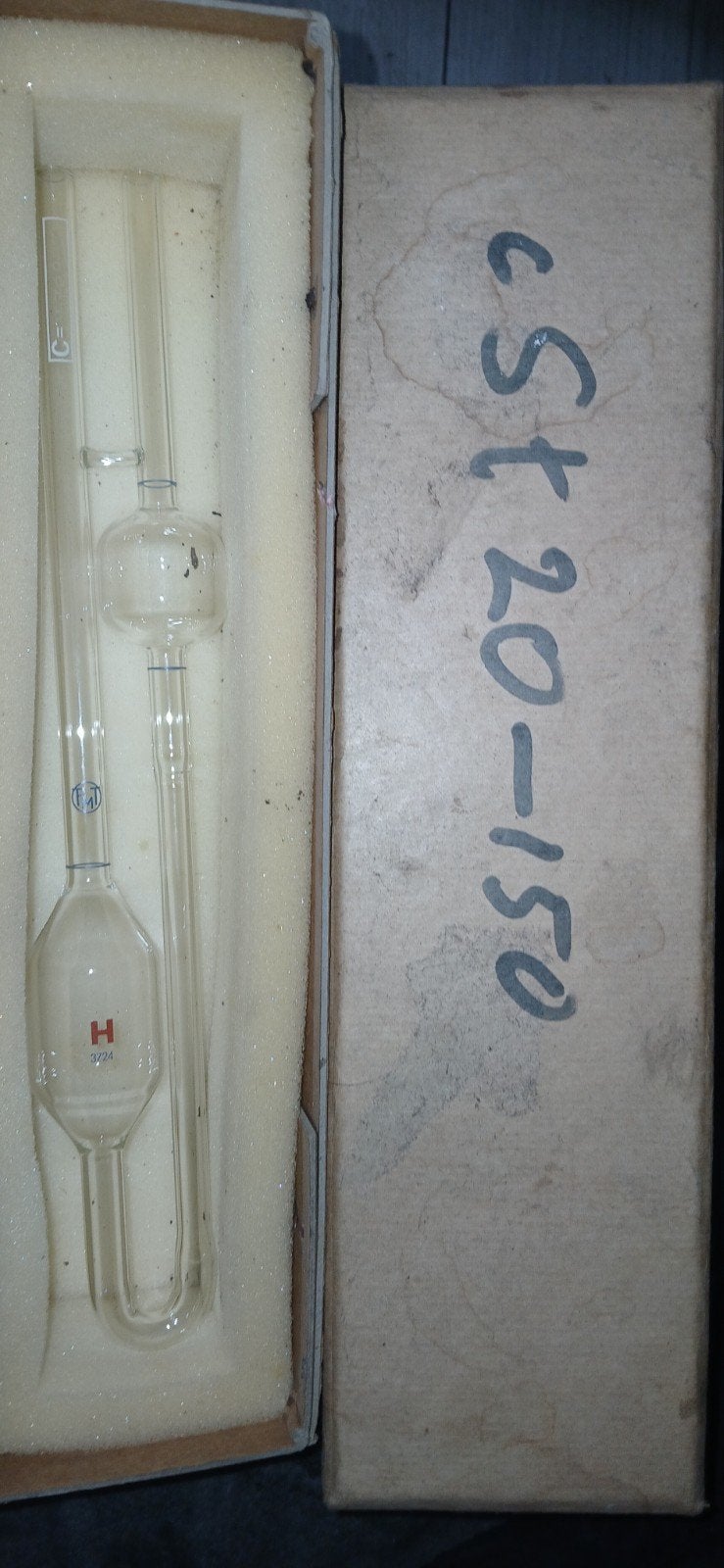 3xglazen capillaire viscometer, specifiek een BS/U-buisvisco, Ophalen of Verzenden