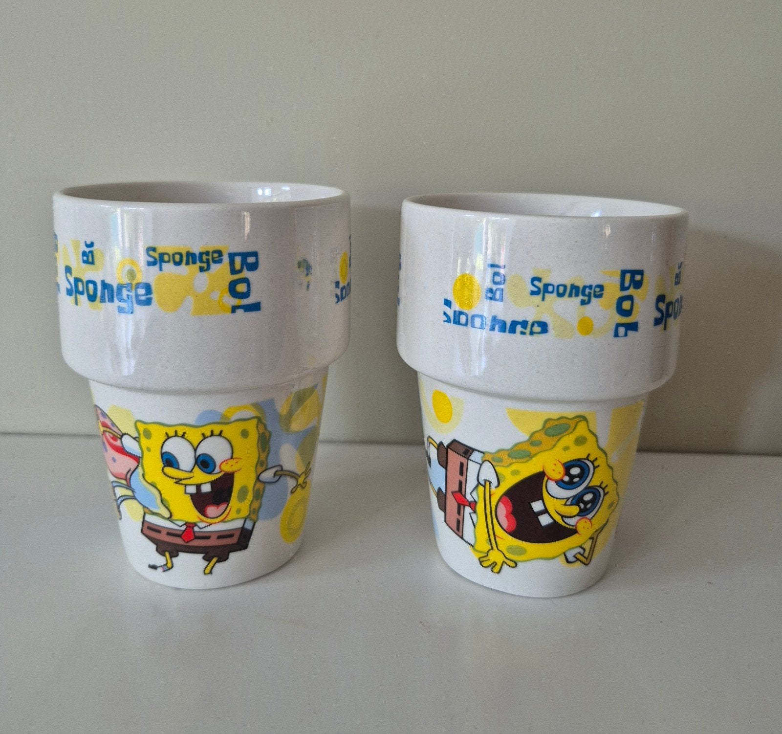Spongebob keramieken bekers, mokken van Nickelodeon, 2 st., Ophalen of Verzenden, Zo goed als nieuw, Overige typen