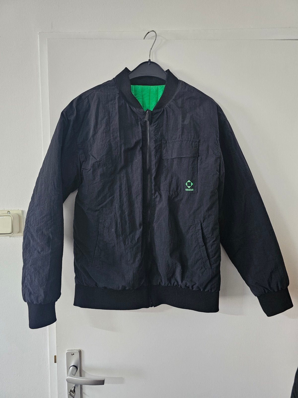 Shoeby omkeerbaar bomberjack - Zwart/Groen, Kleding | Heren, Ophalen of Verzenden, Zo goed als nieuw, Zwart