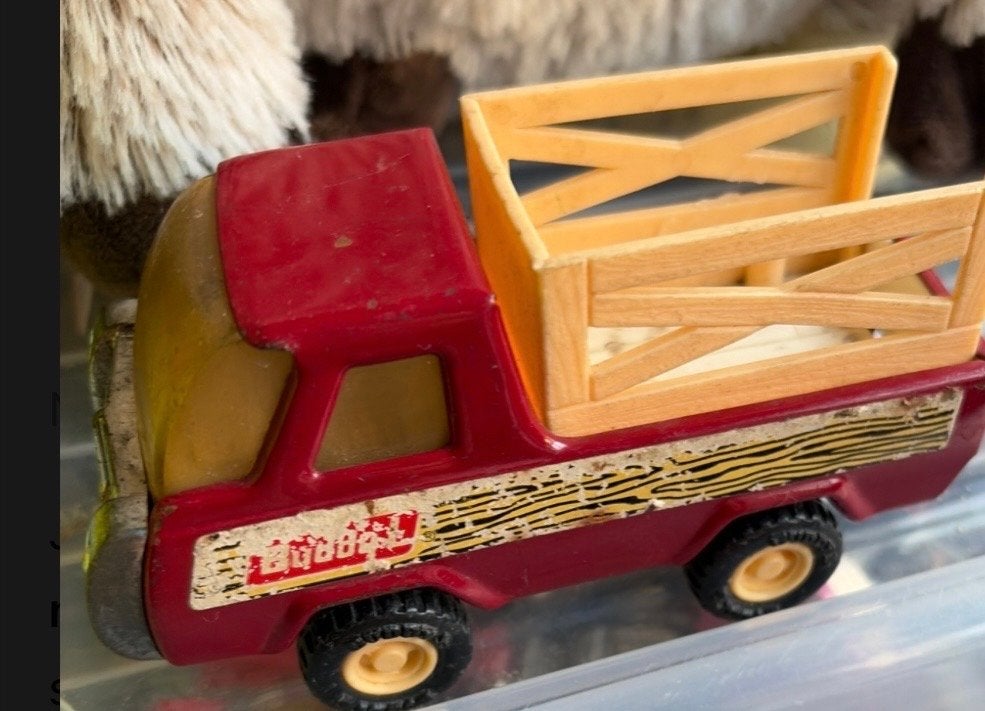 Vintage Buddy L speelgoedtruck met houten hek, Kinderen en Baby's, Ophalen of Verzenden, Gebruikt