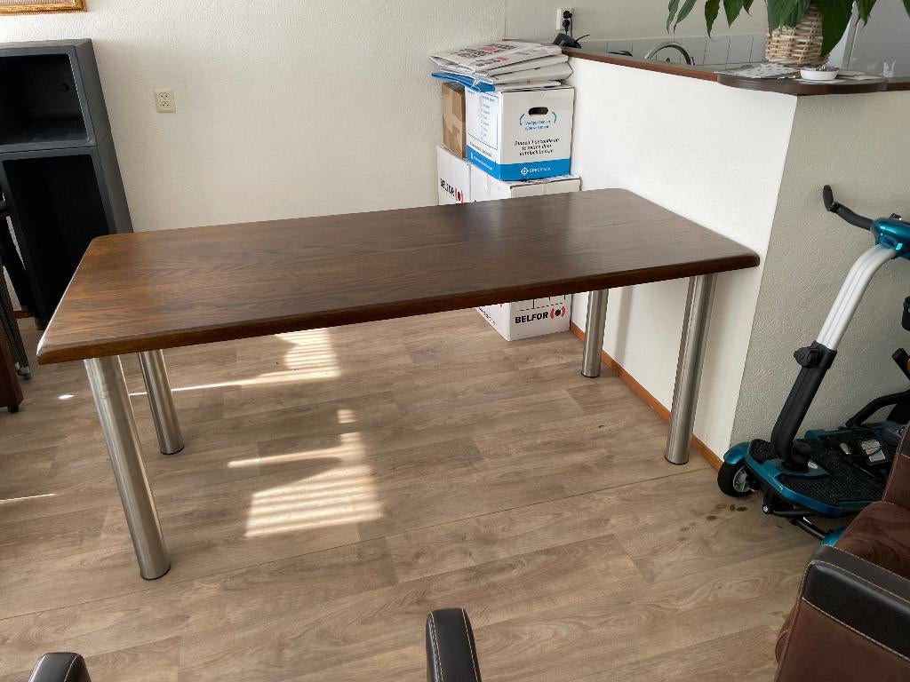 massief eiken eetkamer tafel, Ophalen, Eiken modern, Eikenhout, 50 tot 100 cm