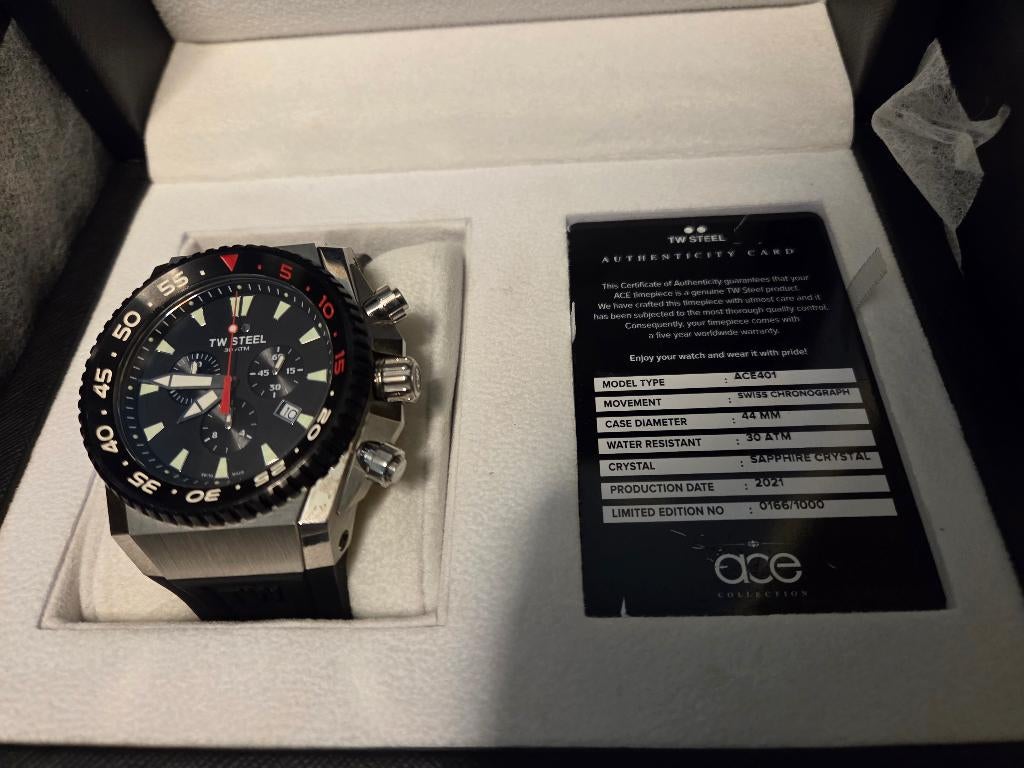 TW Steel ACE401 Limited edition horloge, Overige merken, Staal, Polshorloge, Kunststof