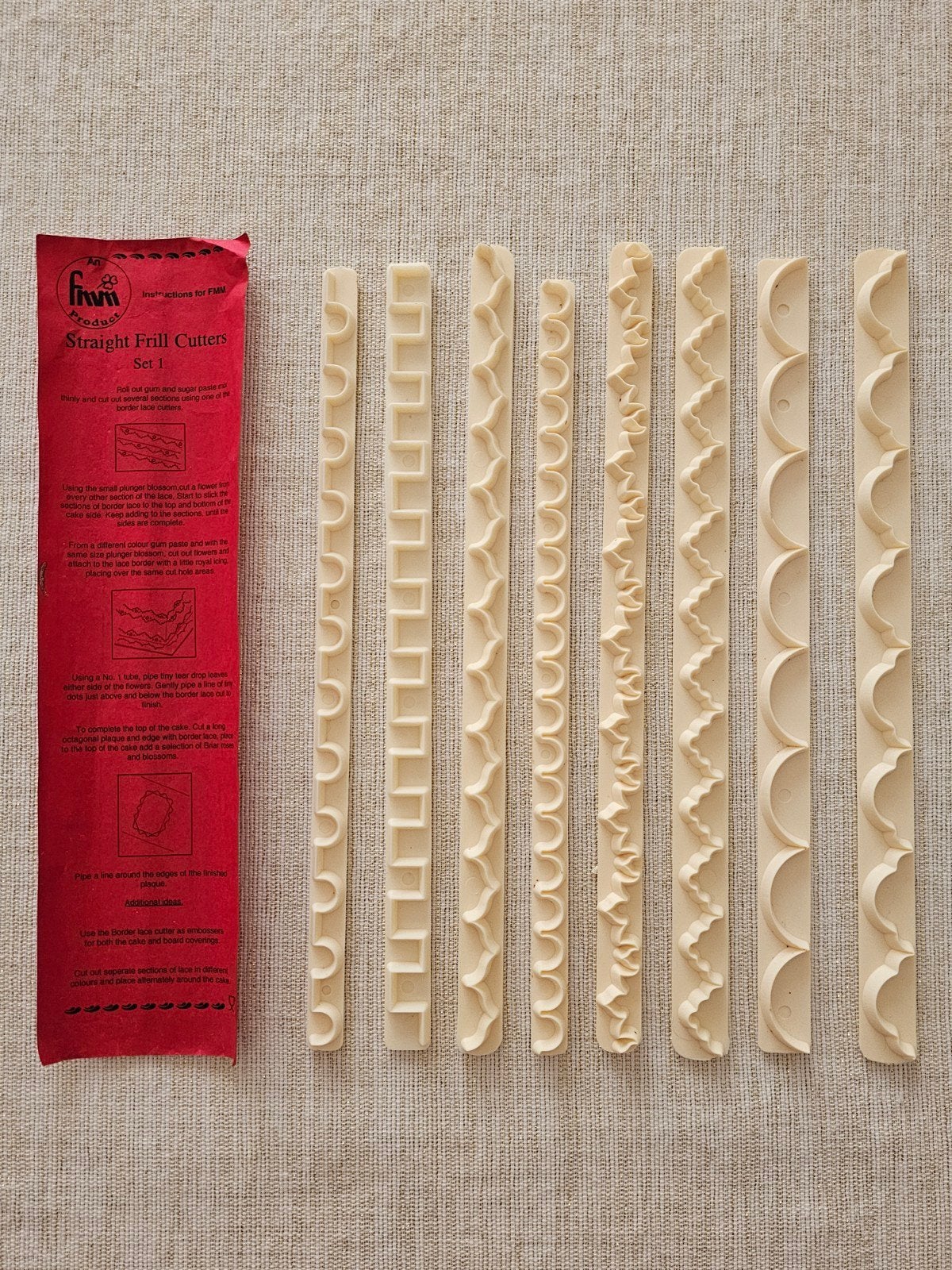 FMM Straight Frill Cutters set/8 voor fondant en marsepein., Ophalen of Verzenden