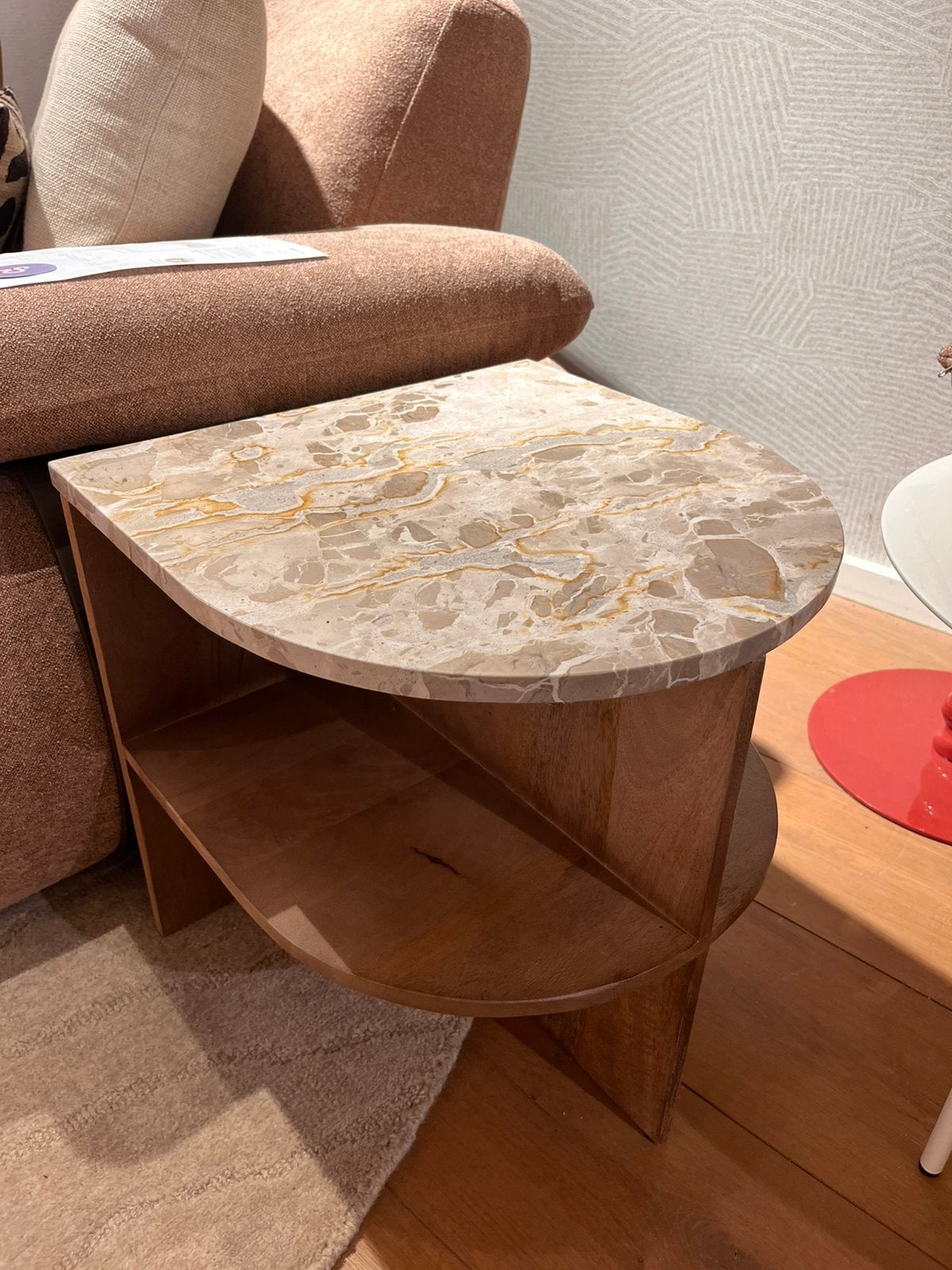 By-boo sidetable Marwood, Hout/ marmer, Ophalen, Info@by-boo.com, By-Boo, Nieuw