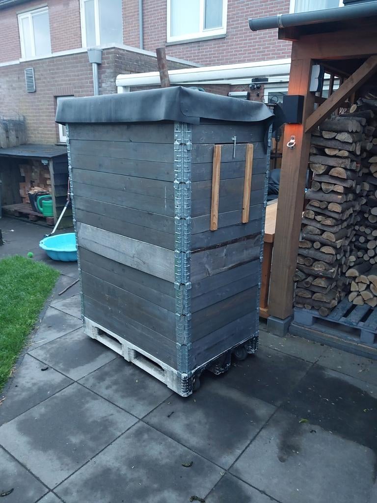 Pallet randen op kunststof pallet met wielen, Ophalen, Kunststof, Overige typen