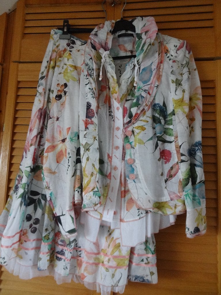 prachtige set rok, hes, jasje/bloes, pastel, maat 38, Kleding | Dames, Ophalen of Verzenden, Zo goed als nieuw, Maat 38/40 (M)