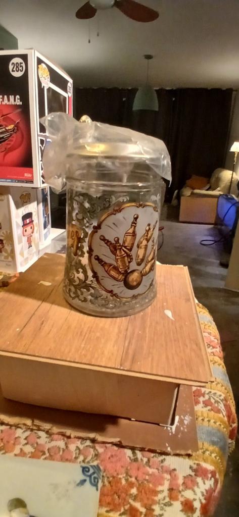Vintage Bierpul 'Gut Holz' met tinnen deksel - Nieuwstaat, Ophalen of Verzenden