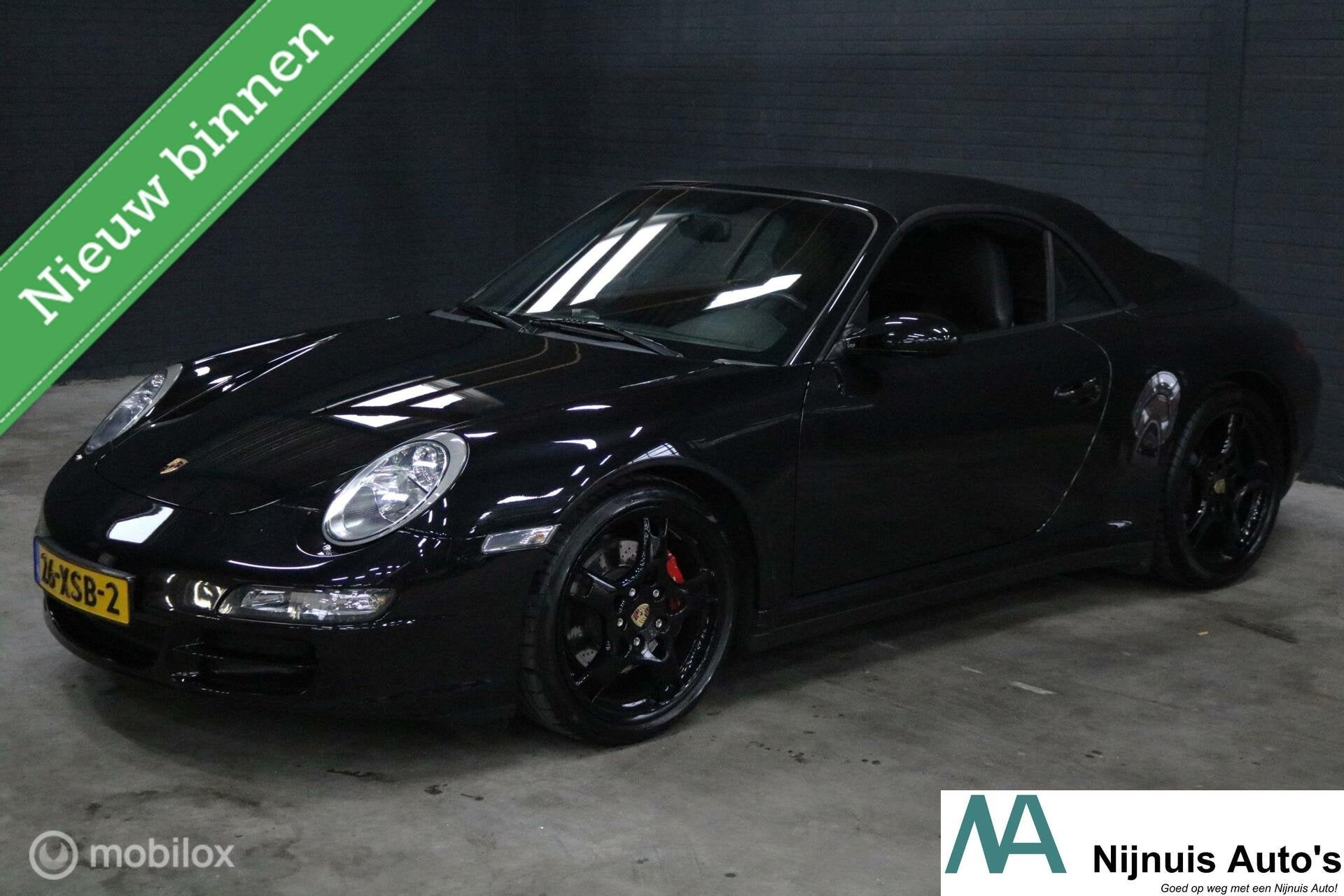 Porsche 911 Cabrio 3.8 Carrera 4S, Auto's, Gebruikt, Zwart, 4 stoelen, Zwart
