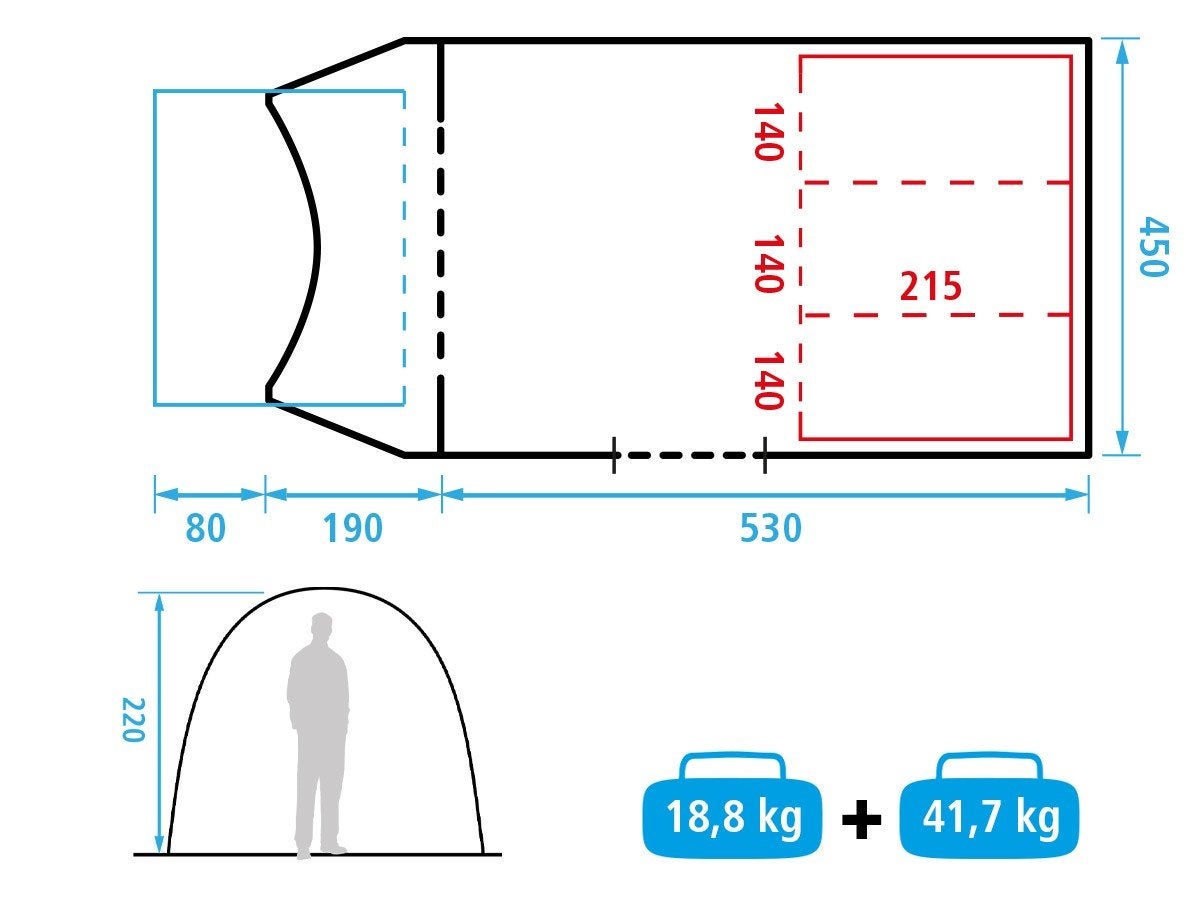 Obelink TC 600 tunneltent - Ruime en comfortabele tent, Caravans en Kamperen, Ophalen, Gebruikt, Tot en met 6