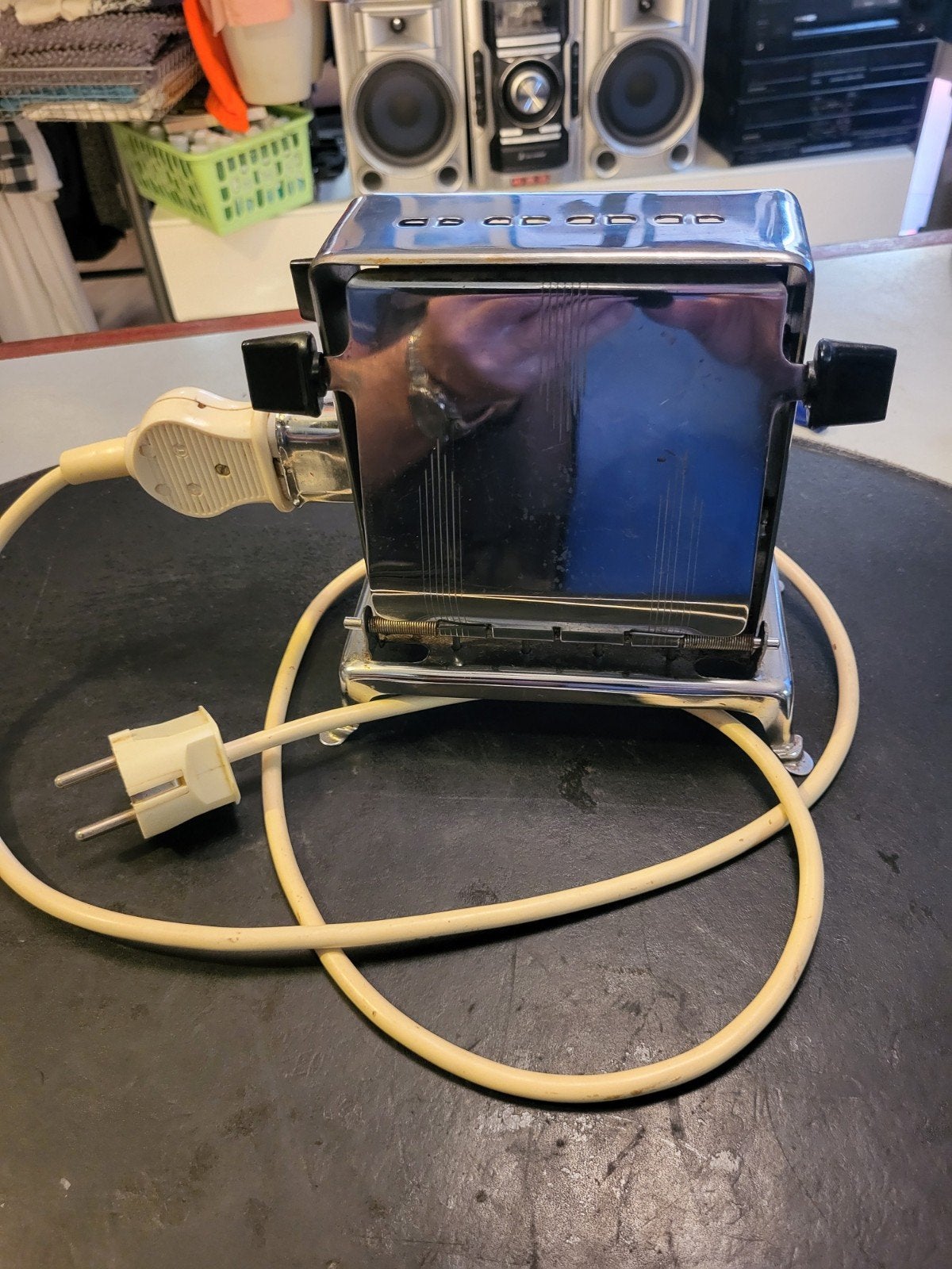 Vintage broodrooster - Chroom, werkend, Gebruikt, Onbekend, Ophalen of Verzenden, Onbekend