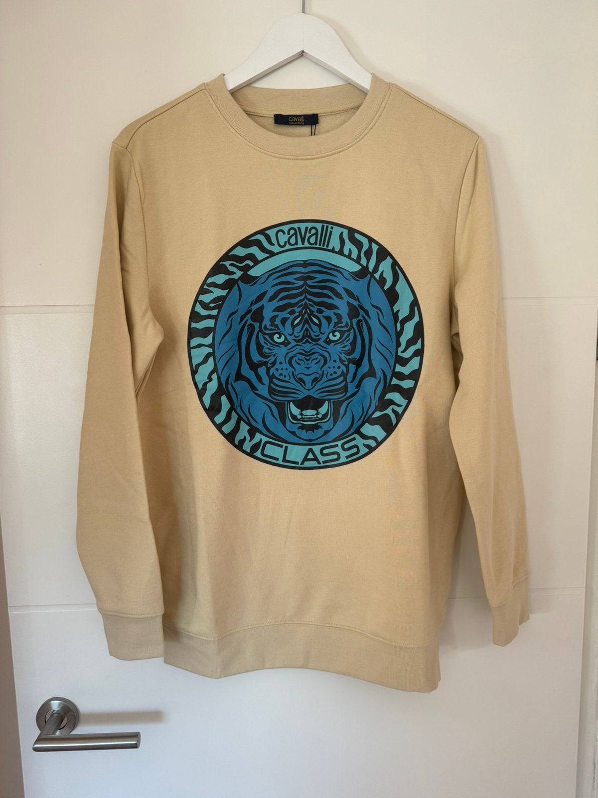 Cavalli Class nieuwe trui sweater beige blauw maat M, Ophalen of Verzenden, Nieuw, Maat 48/50 (M), Beige
