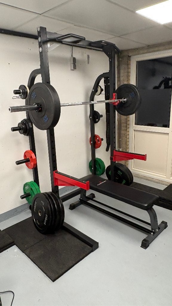 Complete Homegym Pivot Half Rack + 163,5 kg gewicht, Ophalen, Zo goed als nieuw, Metaal, Krachtstation