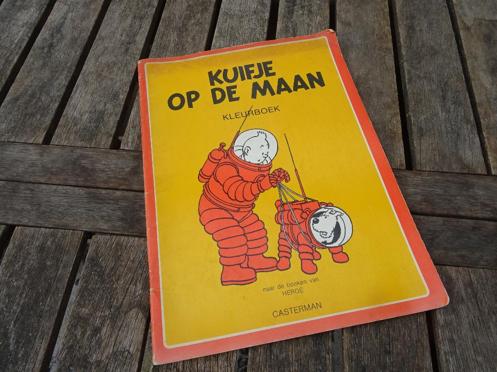 kuifje op de maan kleurboek, Boeken, Eén stripboek, Ophalen of Verzenden, Gelezen