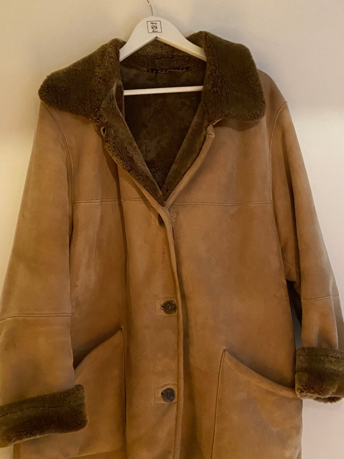 Lammy coat van design merk: Max Harder Exclusieve Ledermode, Ophalen of Verzenden, Zo goed als nieuw, Maat 42/44 (L), Bruin