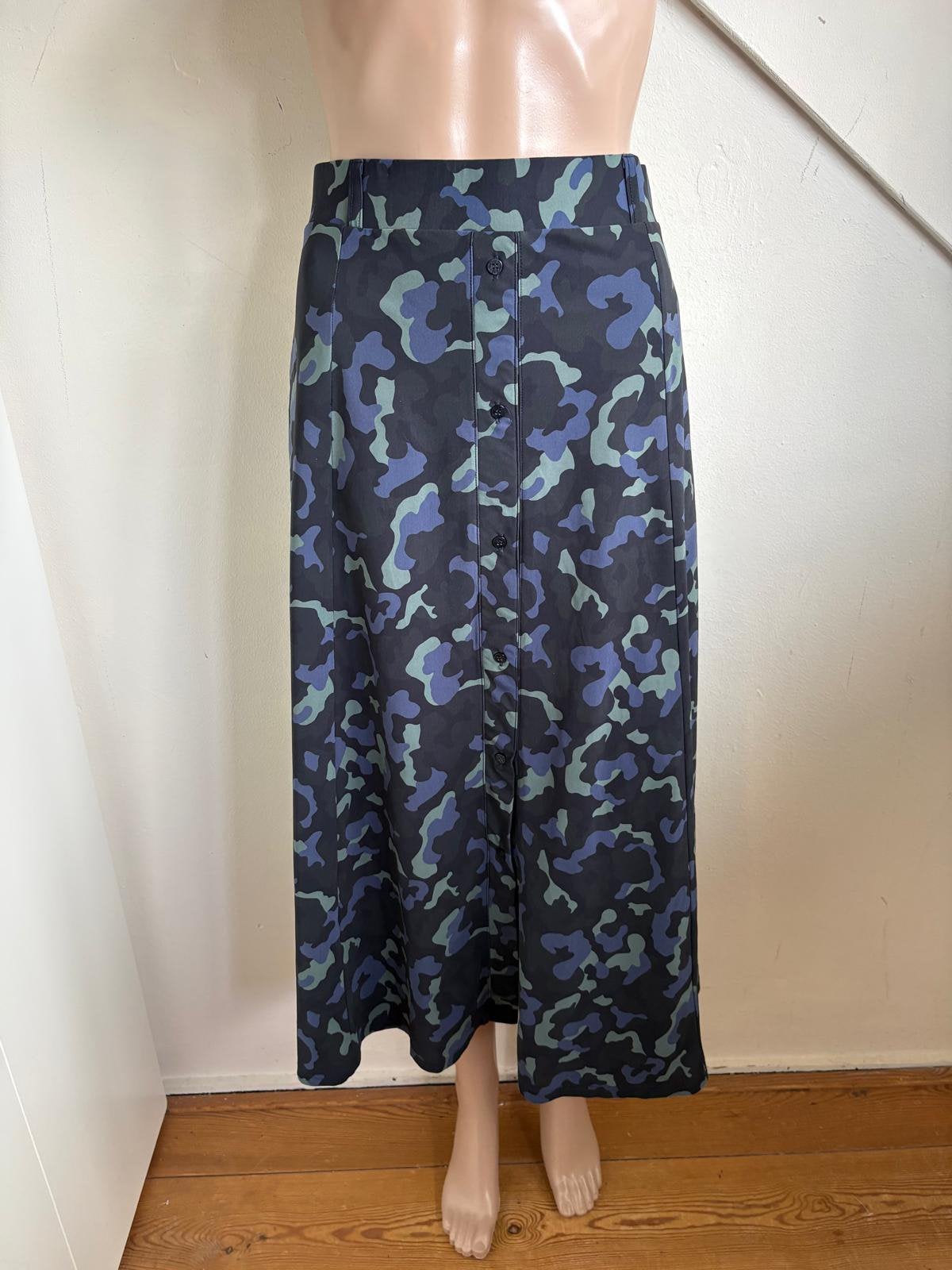 Studio Anneloes travelstof lange rok maat L blauw groen, Blauw, Maat 42/44 (L), Ophalen of Verzenden, Zo goed als nieuw