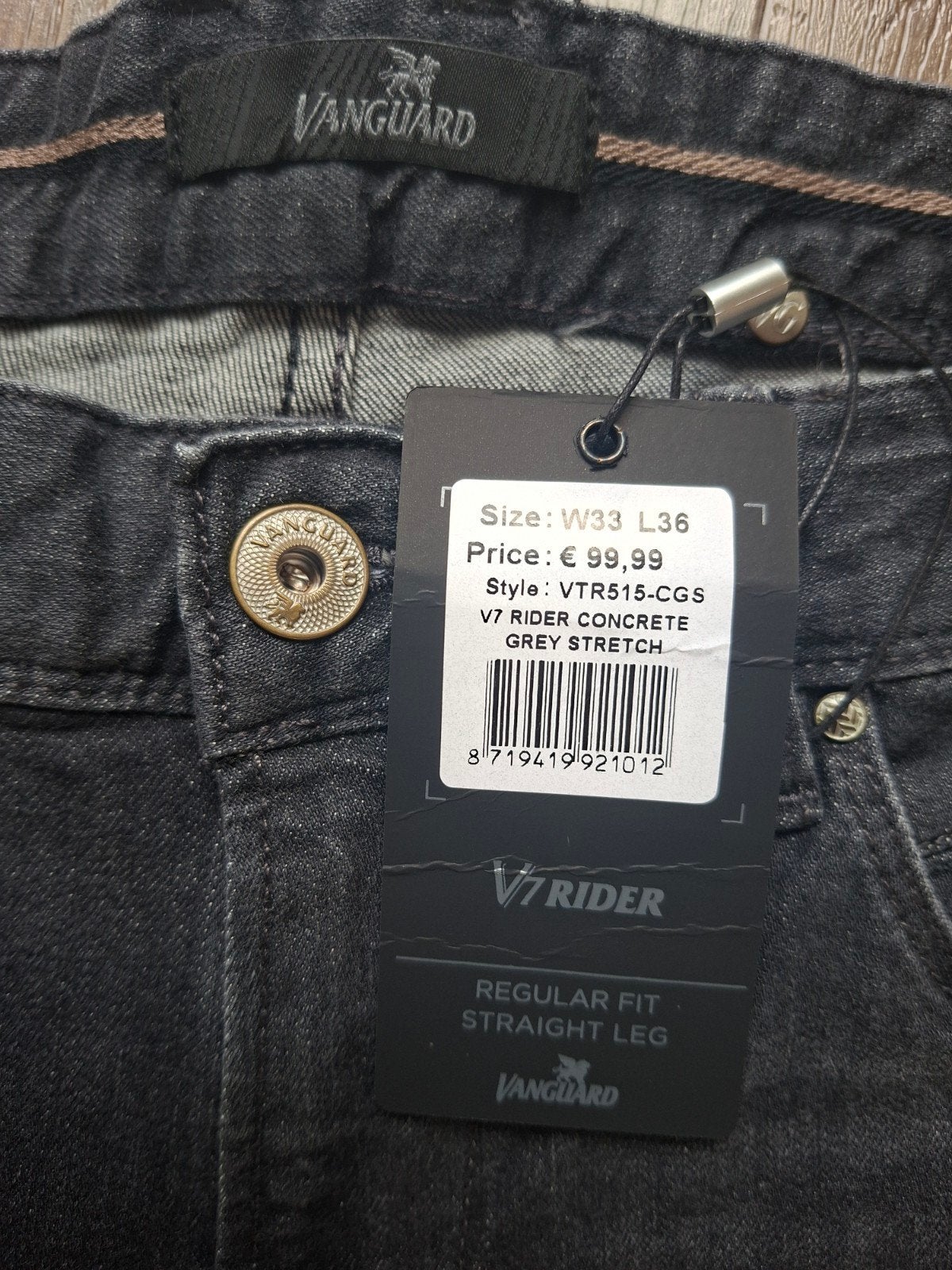 VANGUARD V7 Rider regular fit jeans W33 L36, Nieuw, Ophalen of Verzenden, Grijs, Vanguard