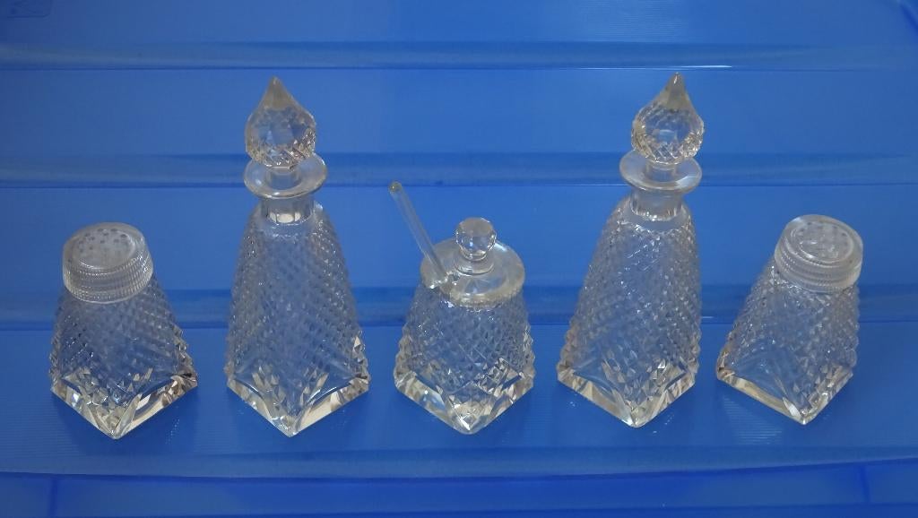 Peper, zout, mosterd, olie, azijn, Ophalen of Verzenden