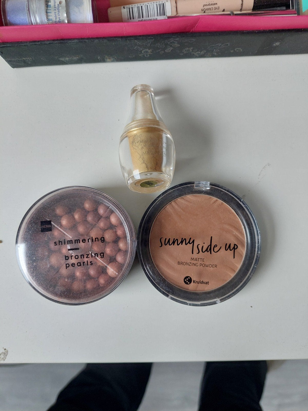 Make-up set: Bronzing poeder, Shimmering bronzing pearls, Ophalen of Verzenden, Gehele gezicht