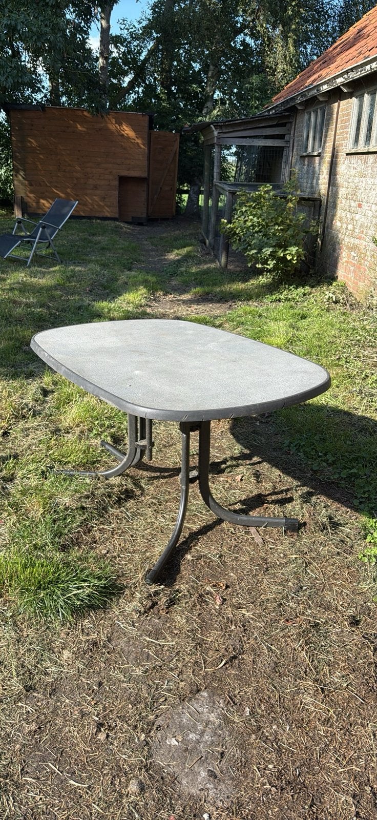 Zware tuintafel, Tuin en Terras, Ophalen, Zo goed als nieuw, Rechthoekig, Hout