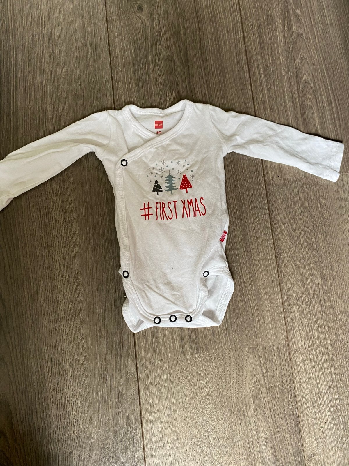 Kerst babykleding bundel maat 50 — HEMA rompers + salopette, Ophalen of Verzenden, Zo goed als nieuw, Jongetje of Meisje