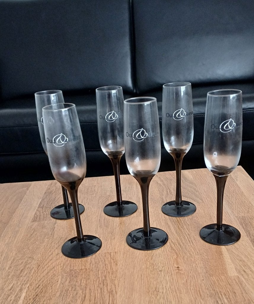 Zes champagne glazen, Ophalen of Verzenden, Zo goed als nieuw, Overige typen