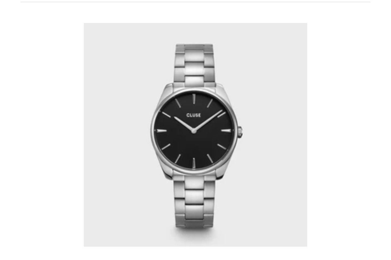 Cluse Féroce Steel Black, Silver 36mm, Overige merken, Staal, Gebruikt, Staal