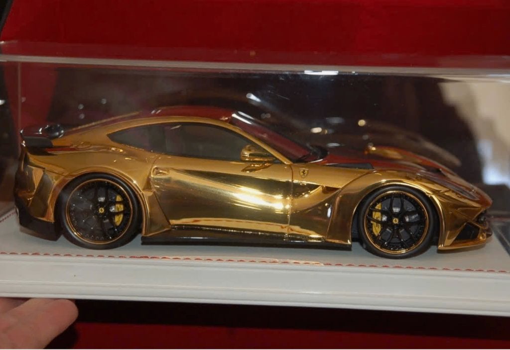 1:18 FERRARI F12 N LARGO chrome gold 5/6 Davis Giovanni WRH, Verzenden, Zo goed als nieuw, Auto, Overige merken
