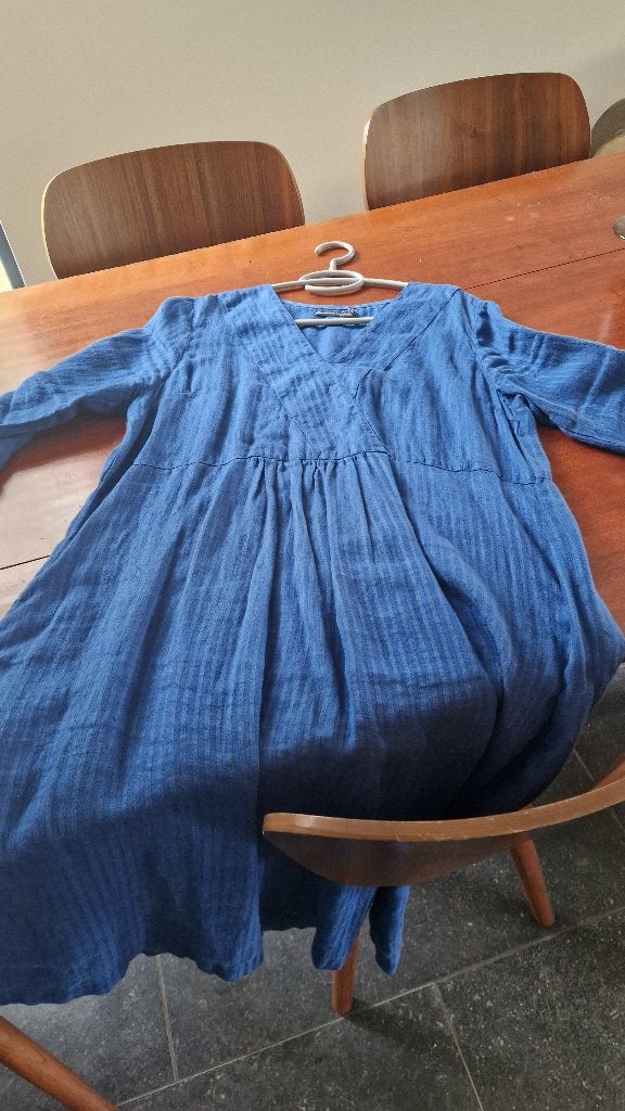 blauwe linnen jurk Bodil Güdrun Sjöden, Kleding | Dames, Maat 38/40 (M), Güdrun Sjöden, Blauw, Ophalen of Verzenden