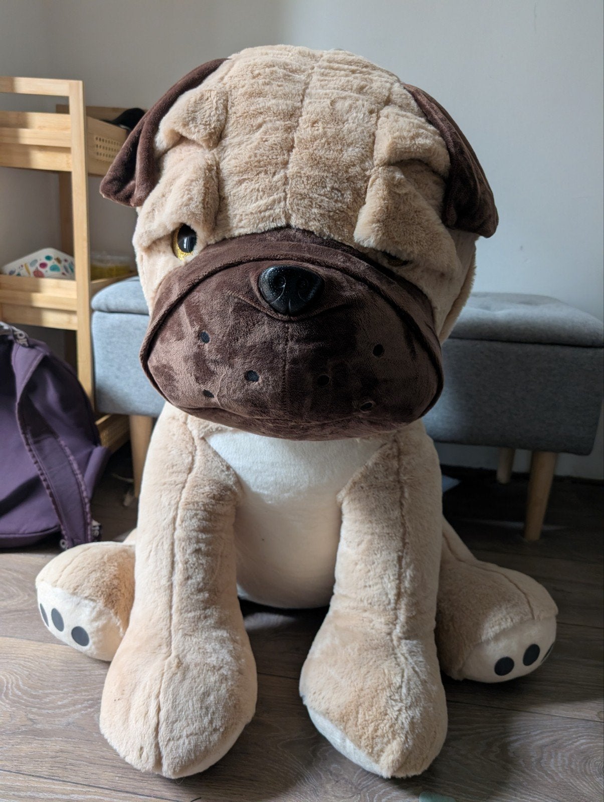 Grote knuffelhond - 1 meter hoog, Kinderen en Baby's, Speelgoed | Knuffels en Pluche, Ophalen, Gebruikt, Hond, Beige