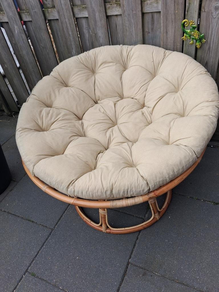 Loungestoel Papasan rotan, Ophalen of Verzenden, Zo goed als nieuw, Bruin, Eén