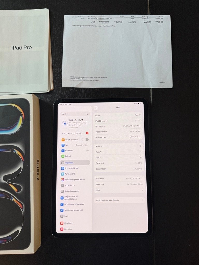 Foto 5 van iPad Pro 11" M5 256GB Wi-Fi Space Black 13Mnd garantie + bon