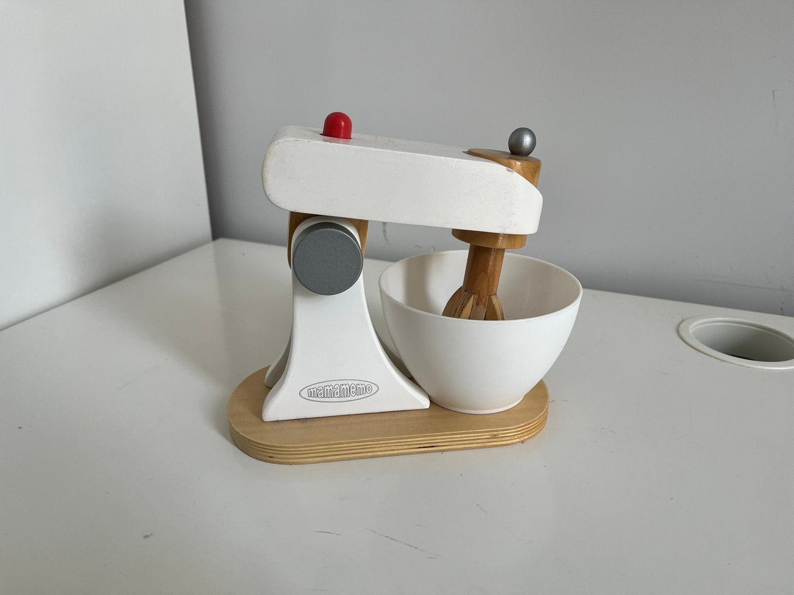 Houten speelgoed keukenmachine met mengkom – Mama Memo, Ophalen, Zo goed als nieuw