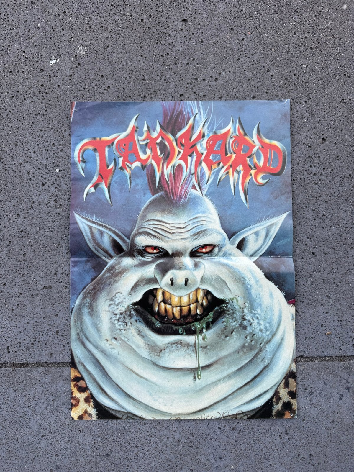 Tankard poster - Thrash Metal band - Vintage, Ophalen of Verzenden, A1 t/m A3, Muziek, Rechthoekig Staand