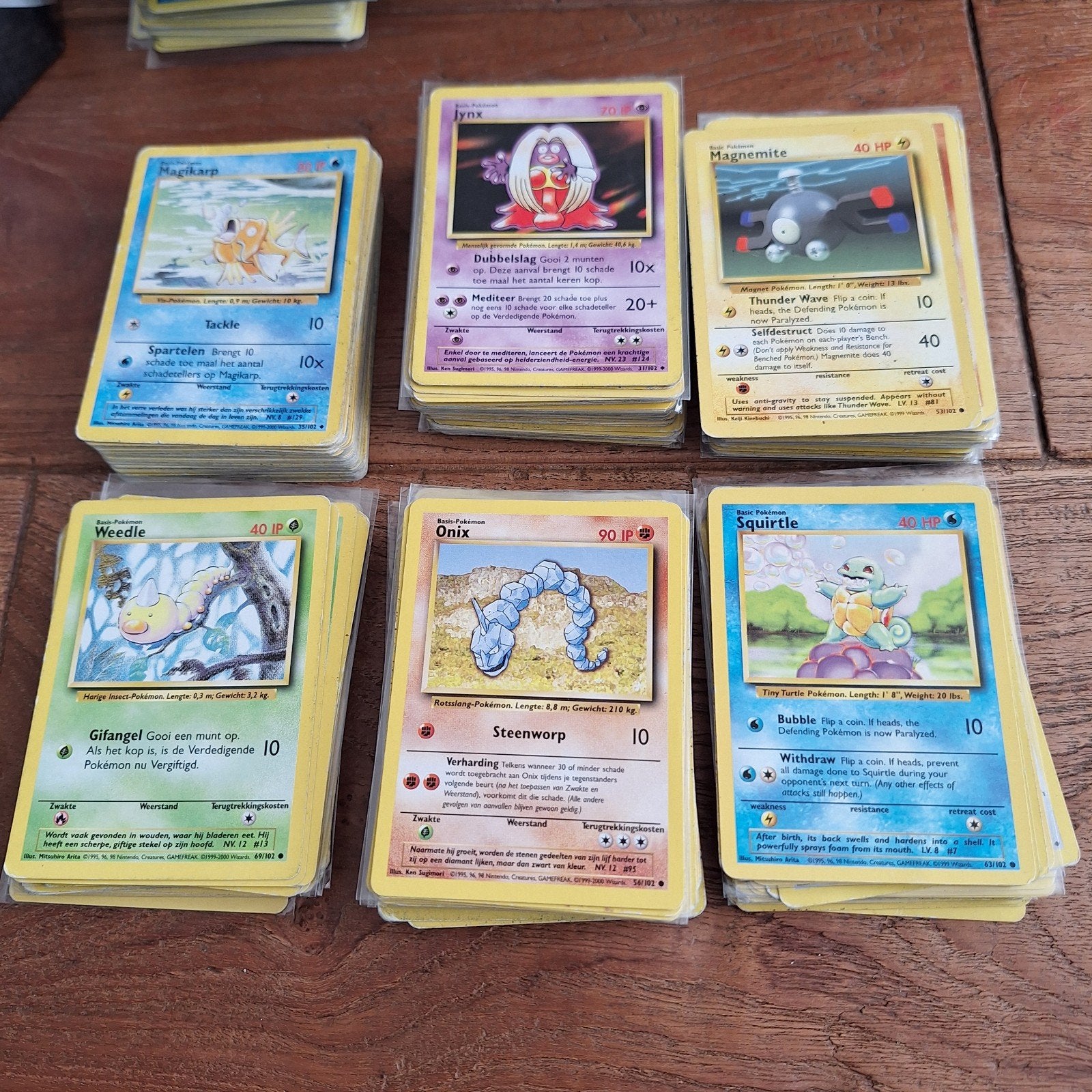 280 oude pokemon kaarten 1995 1999, Hobby en Vrije tijd, Ophalen of Verzenden, Gebruikt, Meerdere kaarten