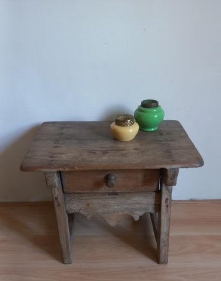 Antiek houten betaaltafeltje met lade bijzettafel ladekastje, Antiek en Kunst, Antiek | Meubels | Tafels, Ophalen of Verzenden