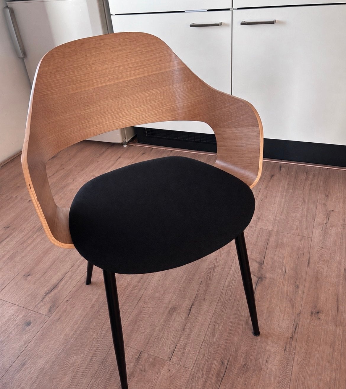 4 mooie eethoekstoelen z.g.a.n., Ophalen of Verzenden, Zo goed als nieuw, Zwart, Vier